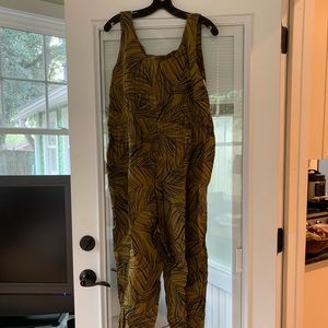 NWT Totokaelo, Black Crane leaf print jumpsuit,  S